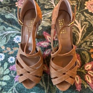 Vintage Barneys New York Brown suede Strappy Heels